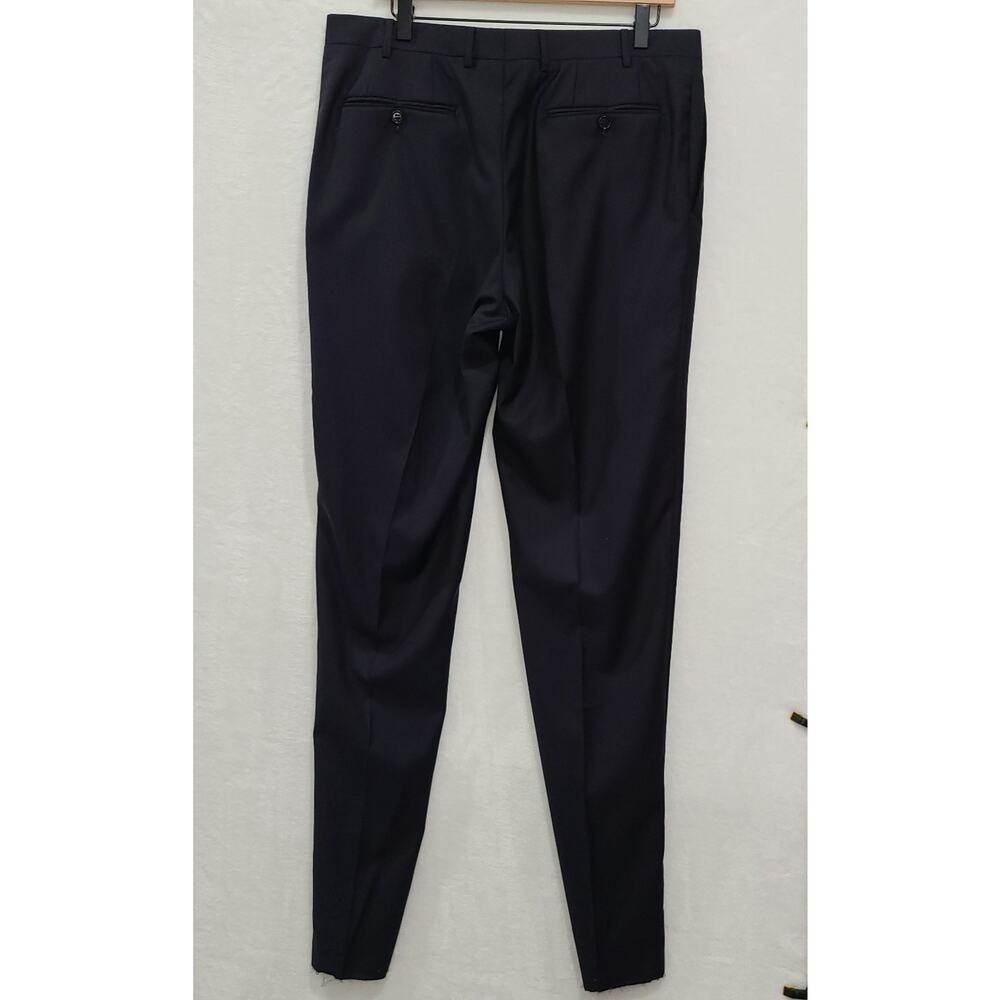 Canali Luxury Dress Pants Mens 36 Black Flat Front 100% Wool AS10315 Italy - Picture 2 of 11